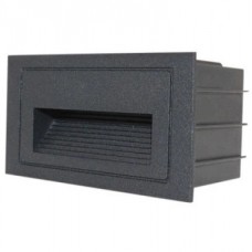 Φωτιστικό Χωνευτό Ορθογώνιο LED 2W 230V 3000K Θερμό Φως Αλουμινίου Μαύρο IP65 96GRFLED013